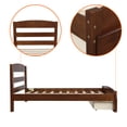 thumbnail image 6 of Hommoo Platform Twin Bed Frame with Storage Drawer and Wood Slat Support No Box Spring Needed, Walnut, 6 of 7