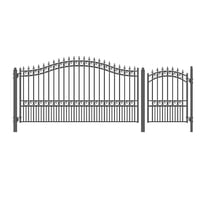 ALEKO London Style Garden 14 ft Single Steel Driveway Gate with Pedestrian Gate
