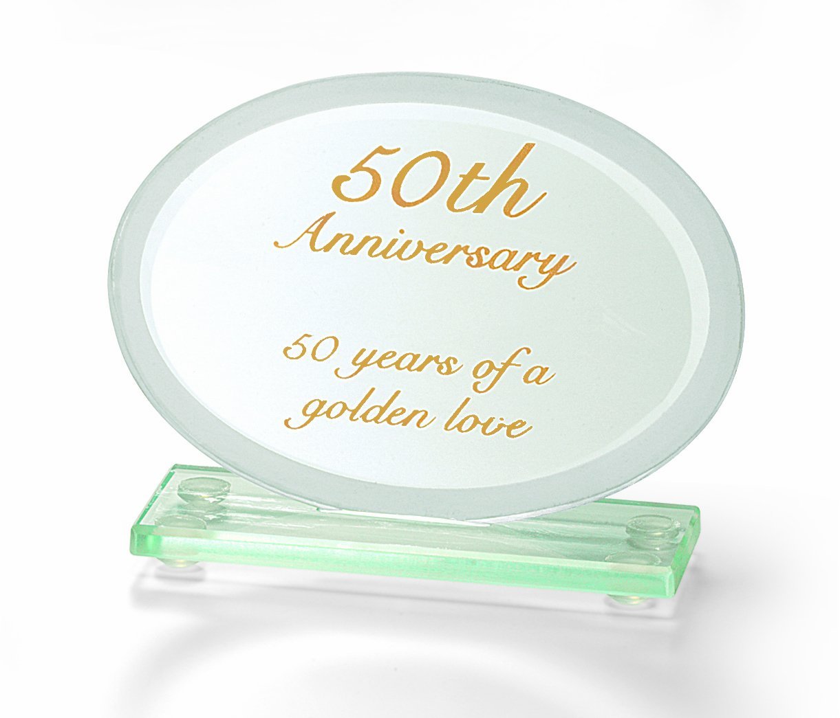 50th Anniversary Glass Plaque, Glass Anniversary Plaque By Russ