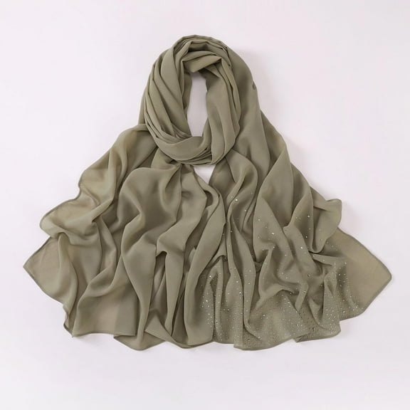 MSJUHEG Head Scarves for Chemo,Turbans for Women,Hair Scarf,Chemo Headwear for Women,Head Wraps for Women,Solid Color Crinkled Hat with Muslim Ethnic Hijab Army Green 1 A