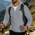 thumbnail image 4 of Men's Full Zip Hooded Windbreaker Lightweight Outdoor Hiking Jacket UPF Cooling Mesh Patchwork Quick Dry for Golf Fishing Size 3XL Gray-A, 4 of 7