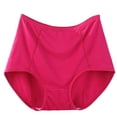 thumbnail image 2 of HKYNLAG Womens Cotton Underwear Solid Plus Size High Waist Leak Proof Crotch Shorts Panties Hot Pink 6XL, 2 of 3