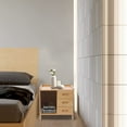 thumbnail image 2 of Miumaoev Modern Bamboo Nightstand with 3 Drawers, Minimalism Side Table, Bedroom Storage Drawer Bedside End Table with 3 Drawers and Open Shelf for Bedroom Living Room Home Office (Wood Color), 2 of 9