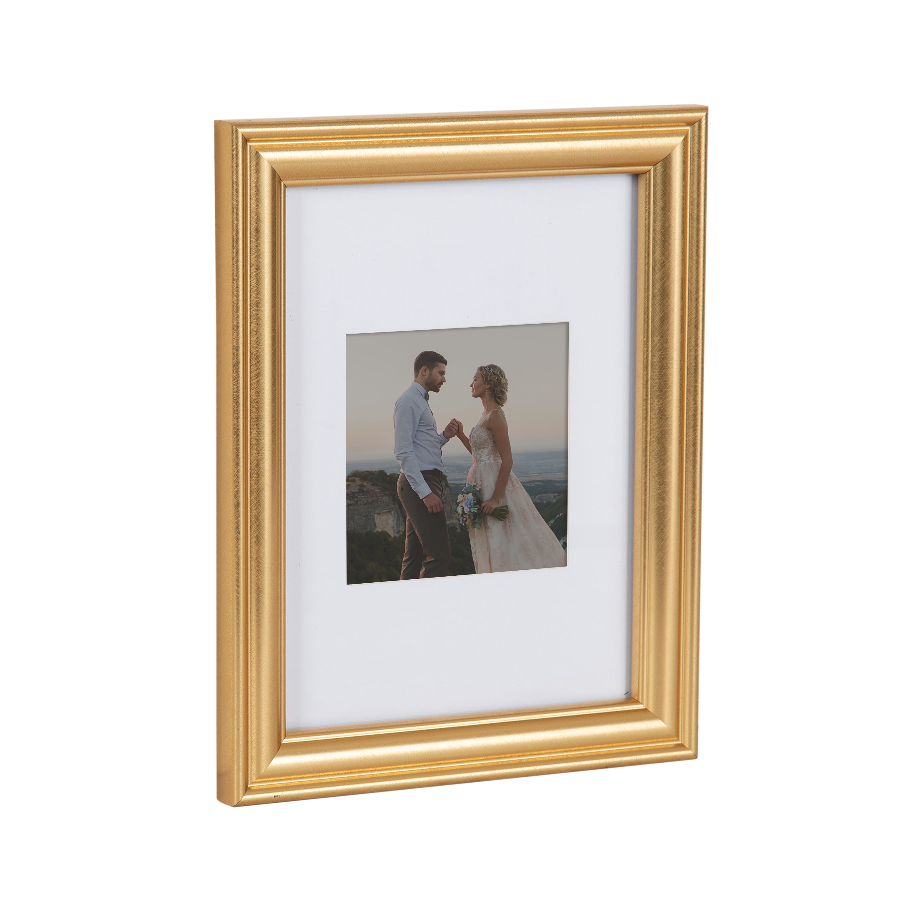 Breylynn 6x8 matted to 4x4 Gold Tabletop Picture Frame, BREY 6X8/4X4 GLD