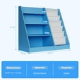 thumbnail image 4 of Hironpal Wooden Children bookcase Kids Bookshelf, 4 Tier Storage Book Rack and Five Layer Sling Bookshelf for Living room,Playroom,Blue, 4 of 7