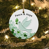 Fwttom Round Sea Glass Acrylic Ornaments - Timeless Gifts for Family, Hanging Christmas Decoration