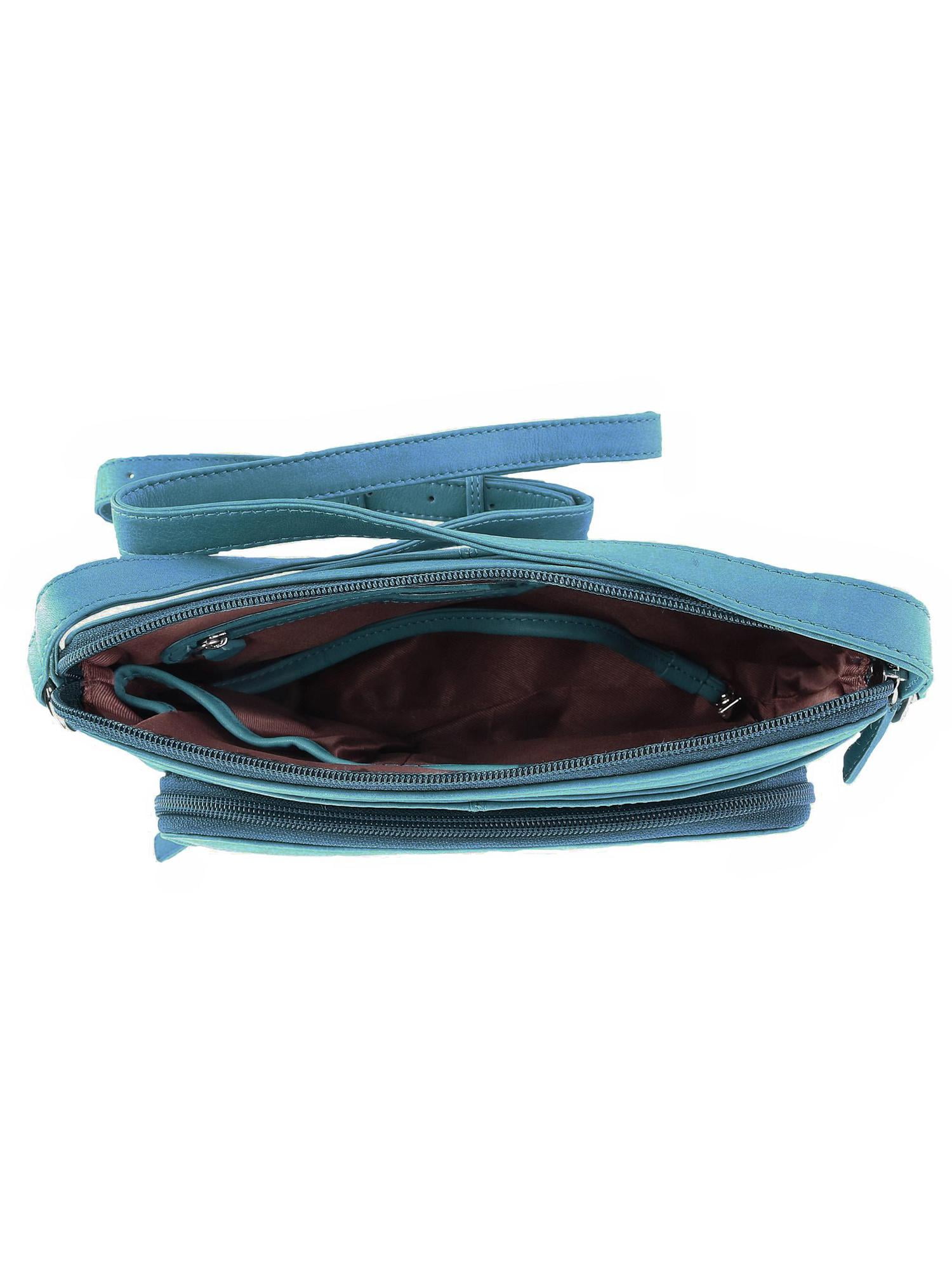 CTM  Leather Shoulder Bag Purse with Side Organizer (Women)