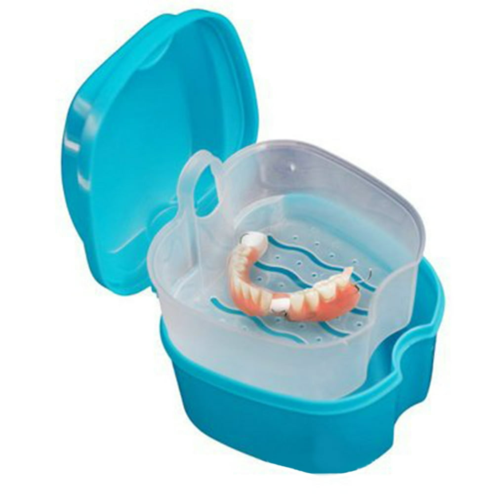 Denture Case, PP Denture Bath Box Case Dental False Teeth Storage Box