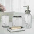 thumbnail image 2 of nu steel resin Misty Silver Bath Accessory Set for Vanity Countertops, 4 piece Luxury ensemble includes soap dish, toothbrush holder, tumbler, soap and lotion pump, Silver finish, 2 of 2