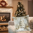 thumbnail image 6 of YaoZQ Set of 4 White and Gold Christmas Pillow Covers,3D Plush Flannel,18x18 Inch,Decorative Throw Cushion Case for Couch Sofa Winter Holiday Decor, 6 of 7