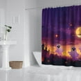 thumbnail image 2 of Shower Curtain for Bathroom Happy Halloween Evil Pumpkin Cute Ghost Castle Bathroom Curtain Waterproof Modern Bath Curtain Hooks Included,72x72Inch, 2 of 5