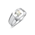 thumbnail image 4 of RYLOS Men's Rings Sterling Silver Ring Classic Solitaire 7X5MM Oval Shape Gemstone Designer Band Opal October Birthstone Rings For Men Size 13, 4 of 5