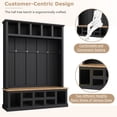 thumbnail image 4 of 78''H Hall Tree with Wide Storage Seating Bench, Entryway Shoe Cabinet with 13 Compartments,Coat Rack with 6 Hooks for Mudroom,Living room,Black, 4 of 9