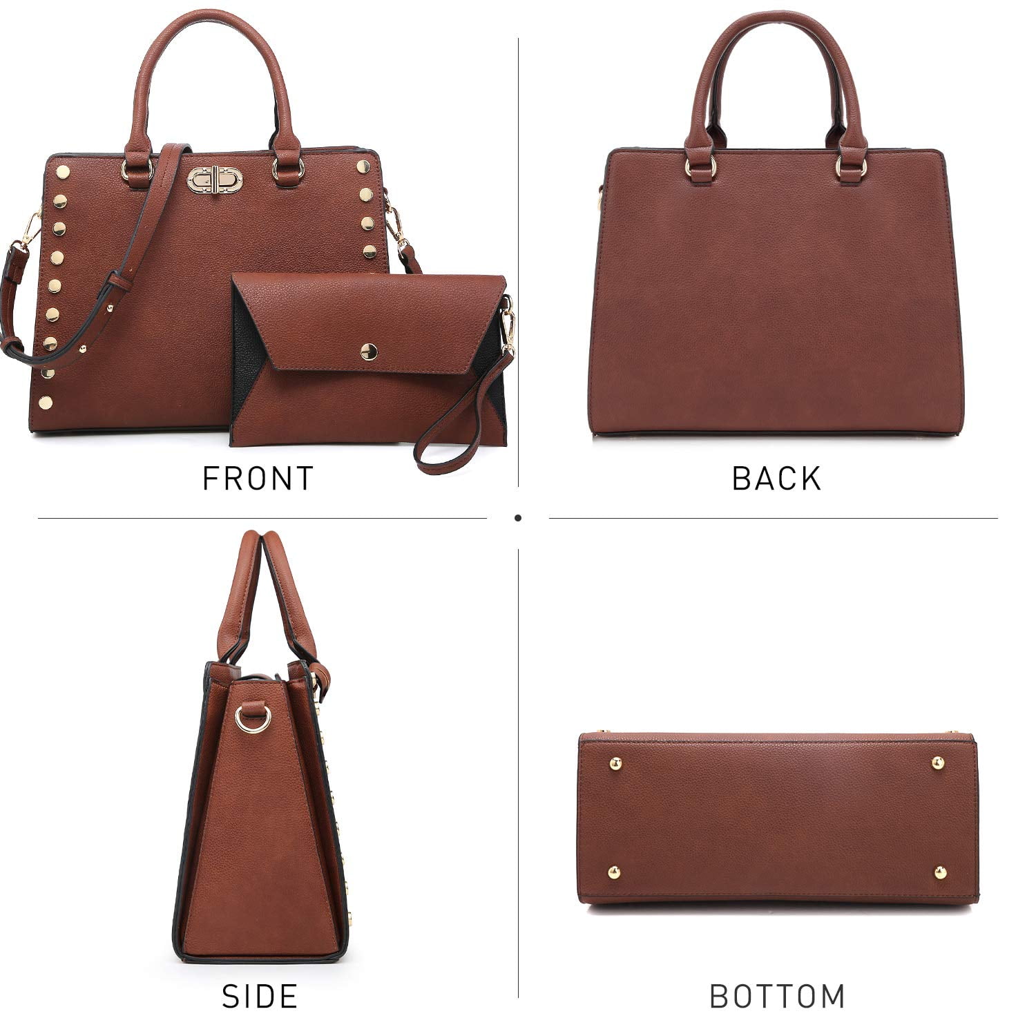 Dasein Purses and Handbags for Women Satchel Bags top Handle Shoulder Bag Work Tote Bag with Matching Wallet