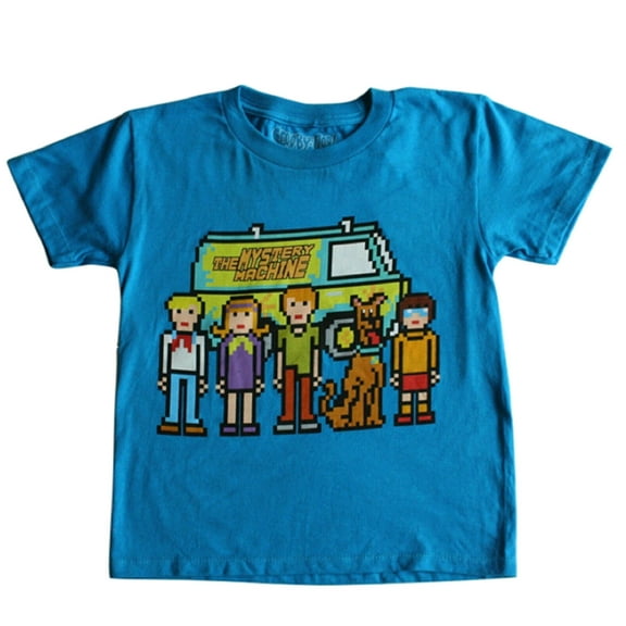 Scooby Doo Teal Blue Pixel Big Boy T- Shirt - S (8)