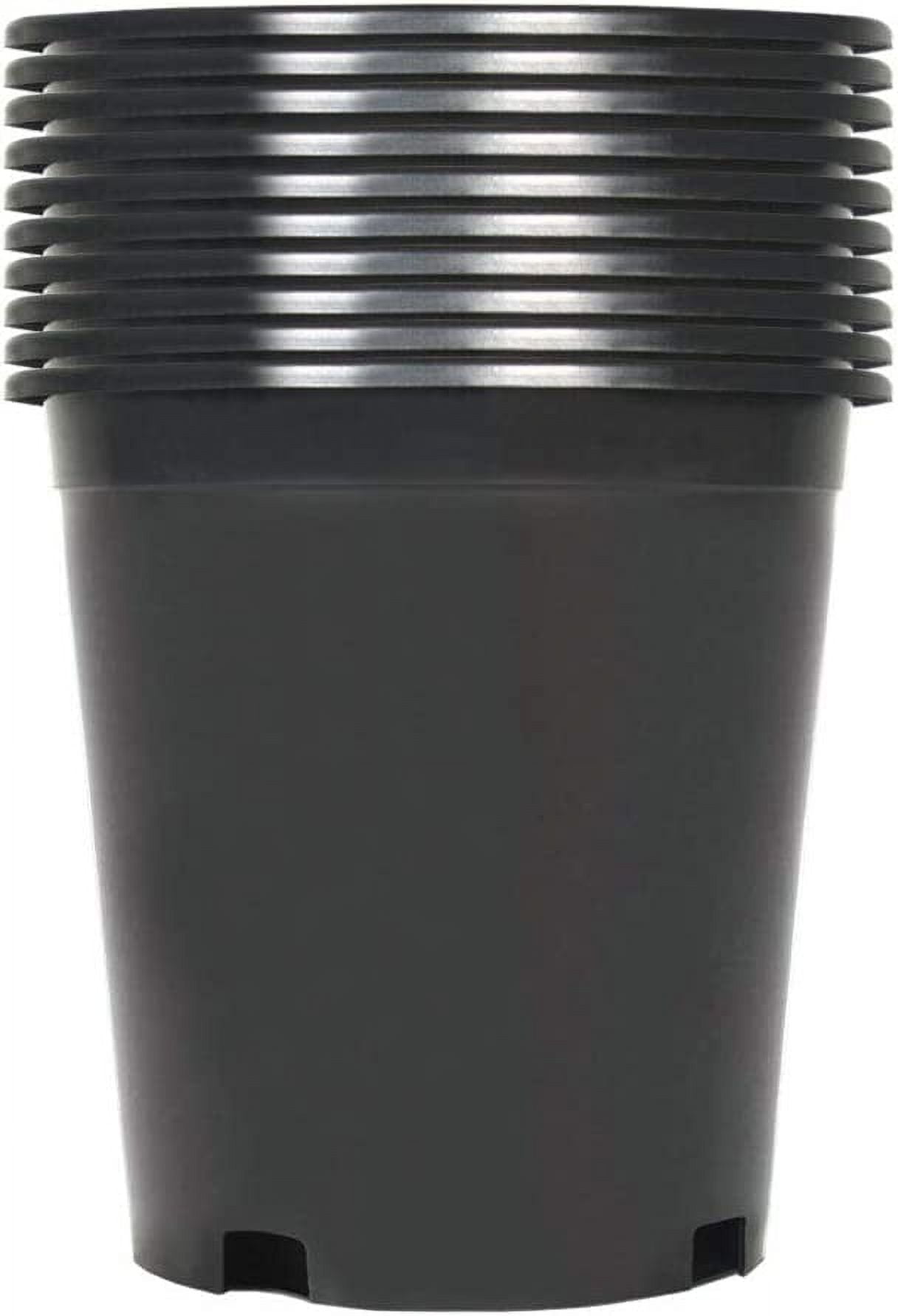 Plant Nursery Pot 10-Pack 1 Gallon Plastic Garden Planter Pots Flower Seedling Injection Molded Container Seed Starting Pot Set for Indoor Outdoor Plants Seedlings Vegetables Black