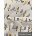 thumbnail image 6 of Faux Linen Valances for Windows Birds on the Wire Yellow Grey Orange Burlap Background Curtains Valance Light Filtering Rod Pocket Small Window Treatment for Kitchen Living Room Bedroom 60x18In, 6 of 6