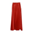 thumbnail image 5 of Summer Celebration! Elegant Maxi Skirt for Solid Color High Waist Flowy Long Skirt with Pockets Casual Comfort Stretch,Red,XXXL, 5 of 5