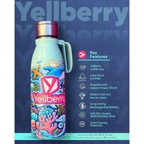 Yellberry Aqua ELSHA Self-Cleaning Smart Water Bottle, 17oz Green, UV-C Purifying Lid, BPA-Free, USB Rechargeable, Leak-Proof & Kid-Friendly