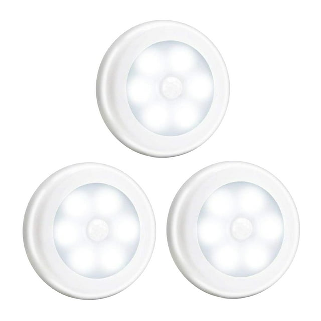 3 piezas 6 LED Sensor de movimiento luces inalámbrico luz nocturna para Luz Blanca Blanca Zulema Luz nocturna con sensor de movimiento