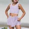 thumbnail image 3 of WOYY Girls Athletic Outfits Summer Solid Cropped Tank Top Skort Set, Sizes L, 3 of 8
