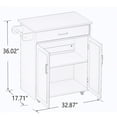 thumbnail image 4 of Gzxs Rolling Storage Island, Portable Kitchen Cart with Drawers, Door Cabinet, Towel Rack, White, 4 of 10