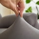thumbnail image 2 of Xiao Hua Funda de sofá gris claro, elástica de poliéster, todo incluido, para sala de estar, funda para sillón de 1 plaza, funda protectora para sofá de fácil lavado., 2 of 5