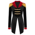 thumbnail image 4 of TiaoBug Womens Long Sleeve Velvet Tailcoat Blazer Circus Show Tassel Jacket Carnival Halloween Cosplay Costume Black XL, 4 of 7