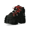 thumbnail image 4 of New Rock Boots WALL106-C9 Unisex Metallic Black Leather Platform Gothic Boots 45, 4 of 6