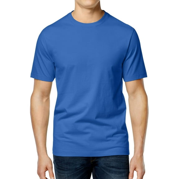 Club Room Mens Crew Neck Basic T-Shirt, Blue, Small