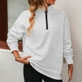 thumbnail image 2 of XFLWAM Women Half Zip Oversized Sweatshirt Lightweight Long Sleeve Trendy Fleece Pullover Workout Warm Tops With Pocket Gray XXL, 2 of 5