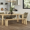 thumbnail image 2 of !nspire Mid-Century Modern Solid Wood 71" Bench - Natural, 2 of 6