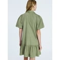 thumbnail image 3 of Free Assembly Women’s and Women's Plus Cotton Ruffle Mini Dress with Puff Sleeves, Sizes XS-4X, 3 of 5