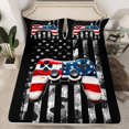 thumbnail image 2 of Feelyou 3D Game Console Bed Sheets for Boy, Vintage Camo US Flag King Sheets, Camouflage Stripe Abstract Sheet Set, Super Cozy Room Decor, 4-Piece, 2 of 7