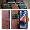 thumbnail image 6 of For iPhone 14 DG.MING Crazy Horse Texture Detachable Magnetic Leather Phone Case,Red,For iPhone 14, 6 of 9