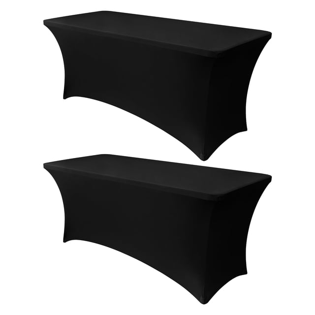 Mantel Obstal Stretch Spandex de 8 pies, negro, paquete de 2