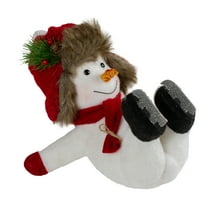 Northlight Fallen Ice Skating Snowman Christmas Figure - 10"