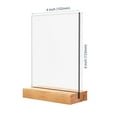 thumbnail image 2 of 4x6 Inch 3 Pack Acrylic Sign Holder with Wooden Base, Desktop Display Stand (4x6 3Pack), 2 of 7