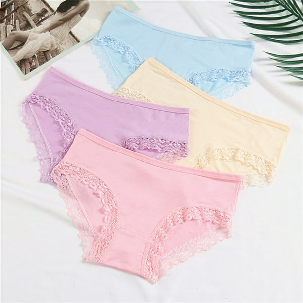 2021 Girl Underwear Teenage Underpants Young Girl Briefs Lace Cotton Girl Panties Girl Panties Kids UnderwearSky Blue13 He Qiyong unisex