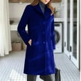thumbnail image 2 of CharmCyan Women’s Classic Wool Blend Long Sleeve Single Breasted Coat with Notched Lapel Pockets and Tailored Fit for Everyday Wear Royal Blue L, 2 of 2