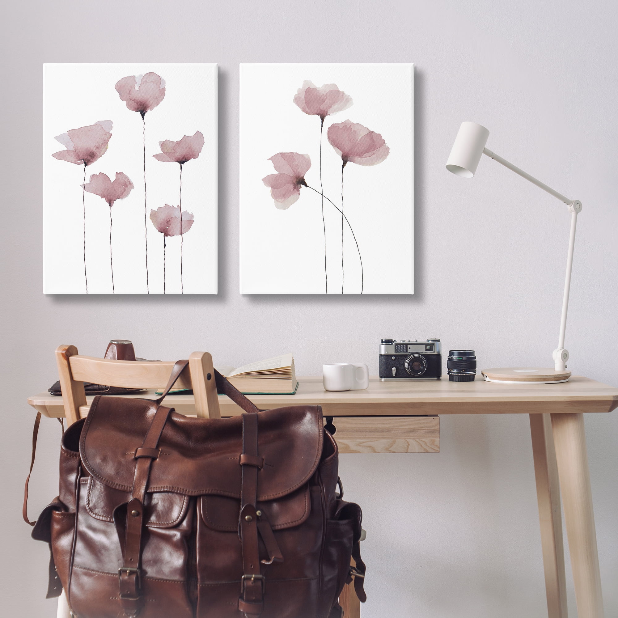 Stupell Industries Poppies Standing Tall Floral & Botanical Painting Wrapped Canvas Art Print Wall Art, 24 x 36, Set of 2