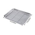 thumbnail image 4 of 2 Pcs/ensemble Plaque de Cuisson Rectangulaire en Acier Inoxydable avec Support de Refroidissement Amovible - 26x20x2.5cm, 4 of 9