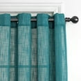 thumbnail image 2 of 2 Piece Linen Textured Semi-Sheer Grommet Top Curtain Panel Drape Set (84" Long, Teal), 2 of 4
