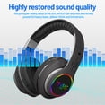 thumbnail image 3 of Bluetooth Headphones over Ear, Comfortable Wireless Headphones, Rechargeable HIFI Stereo Headset, W/Wired Mode, with Microphone for Cellphone Online Class, Home Office, PC, 3 of 10