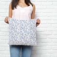 thumbnail image 2 of Blue Spring Floral Pillow Covers 24x24 Inch Decorative Throw Pillow Cover, Flowers Leaves Pastoral Botanical Sofa Pillowcases Accent Cushion Case Home Decor Bedroom Living Room, 2 of 6