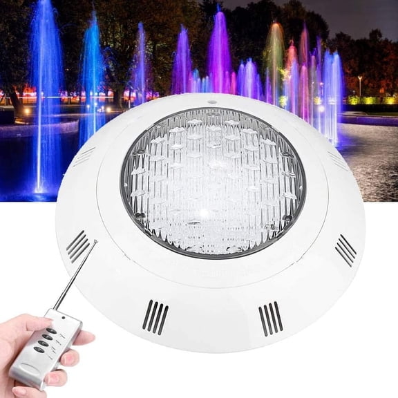 LED Pool Light, IP68 Underwater Light, 72W 360LED RGB Pool Light with Remote Control for Swimming Pool, Rockery, Aquarium, Garden, Fountain(AC12V)