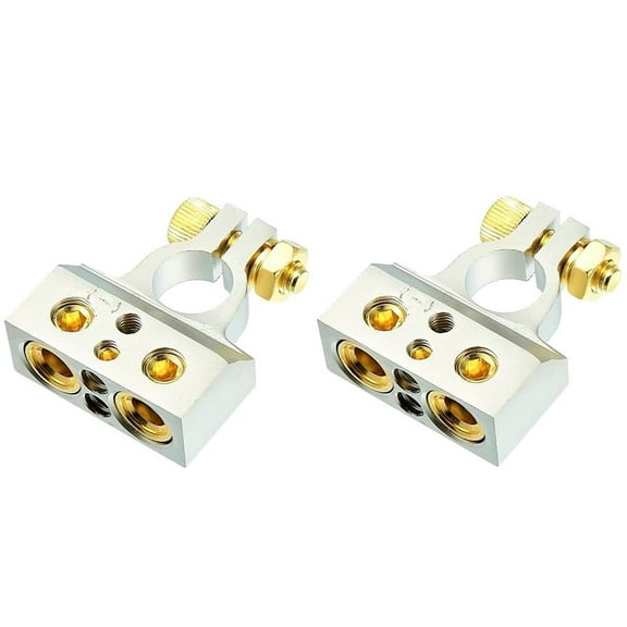 2 DC Sound DBTC300N 0/2/4/6/8 AWG Single Negative Power Battery Terminal Connectors Chrome