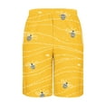 thumbnail image 5 of LIBRCLO Mens Beach Shorts Quick Dry Swim Trunks Bee Festival Prints Bathing Suits Lightweight Breathable Swimsuit Summer Board Shorts Swimwear Orange 3XL, 5 of 5