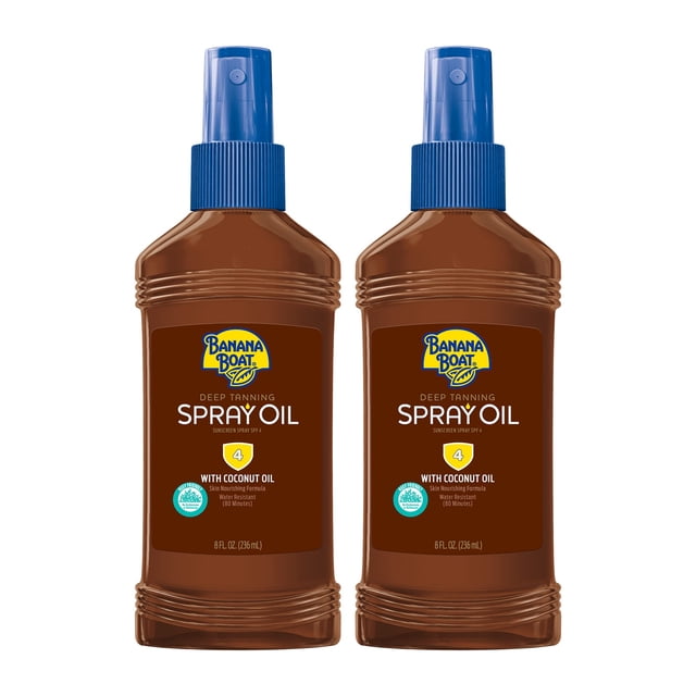 Crema solar Banana Boat, aceite de bronceado profundo SPF 4, 240 ml, paquete doble