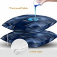 thumbnail image 4 of Throw Pillow Covers 24x24 Inch Set of 2, Navy Blue Marble Waterproof Outdoor Pillow Covers, Abstract Modern Golden Geometric Decorative Cushion Pillowcases for Couch, Sofa, Bed, Garden, Patio, 4 of 9